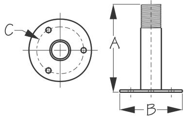 Seadog - FIXED ANTENNA BASE Formed 304 Stainless Steel | Harbour Chandler