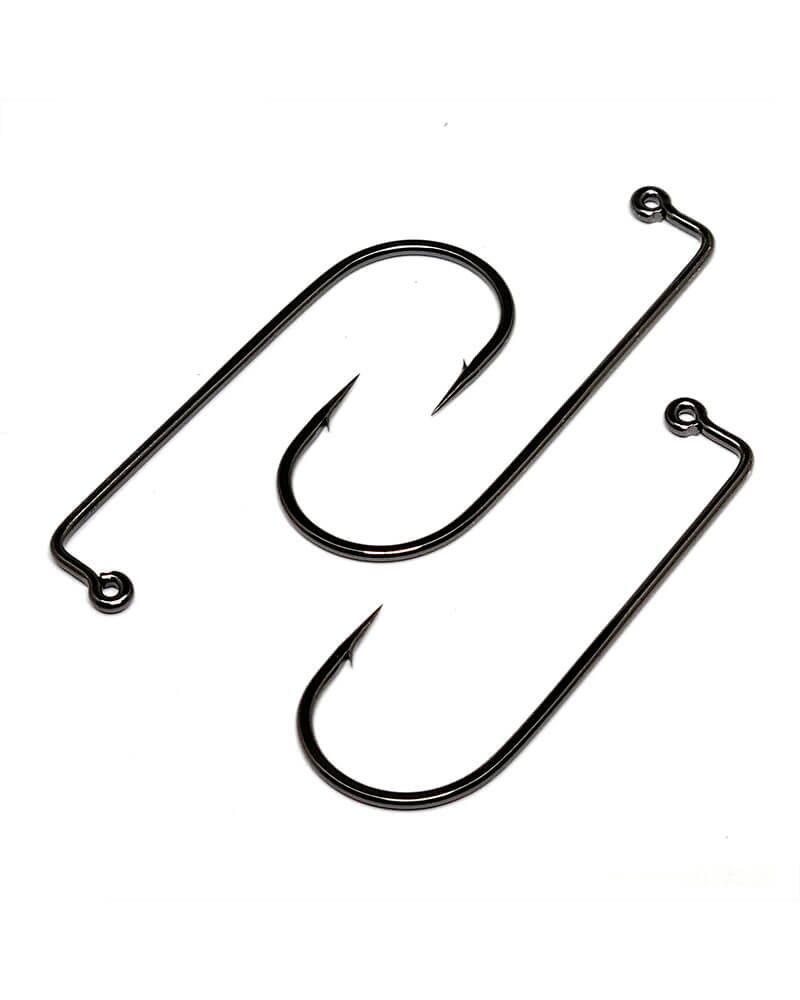 Gamakatsu 60416-25 Jig Hook, Size 6/0, Needle Point, Round Bend Heavy Wire, Ringed Eye, NS Black, 25 Pack