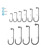 Gamakatsu 60416-25 Jig Hook, Size 6/0, Needle Point, Round Bend Heavy Wire, Ringed Eye, NS Black, 25 Pack