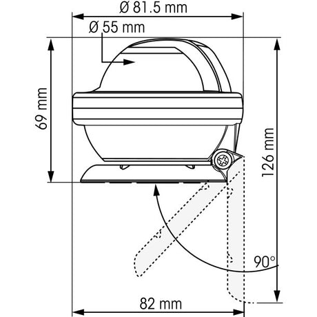 Plastimo #63854 Offshore 55 Compass, Bracket Mount