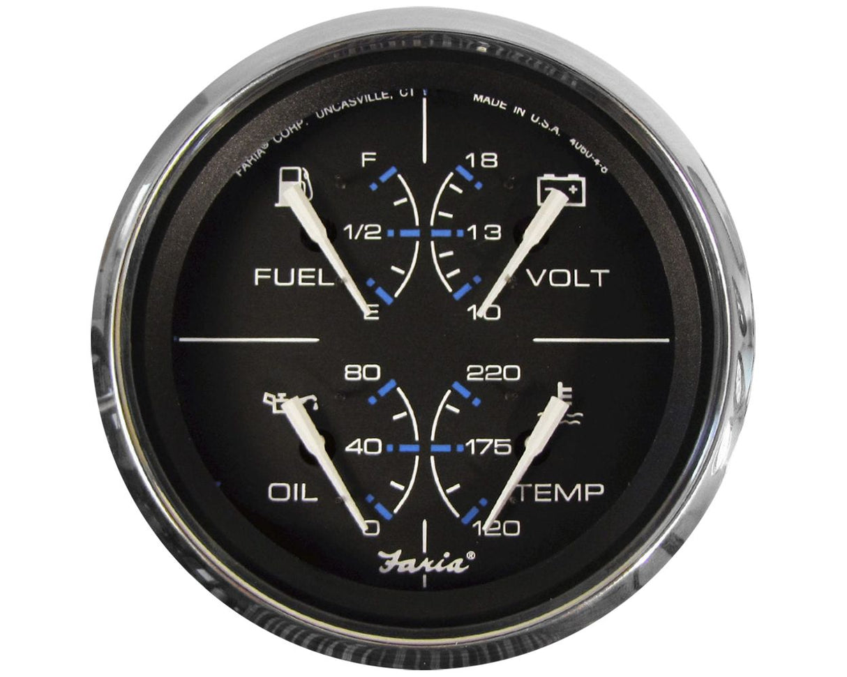 Faria Black 4" Multifunction Gauge