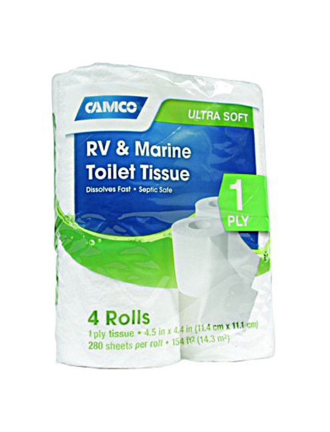 Camco 1-Ply RV & Marine Toilet Paper - 4 Pack