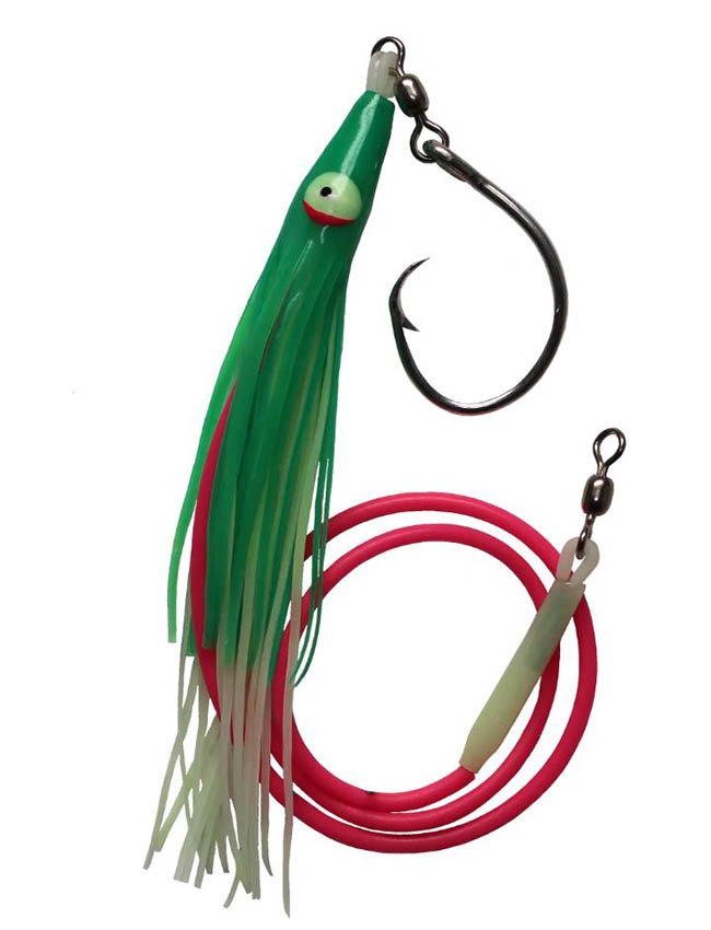 Gibbs Guide Series Halibut Rig 16/0 Circle Hook with Green Skirt