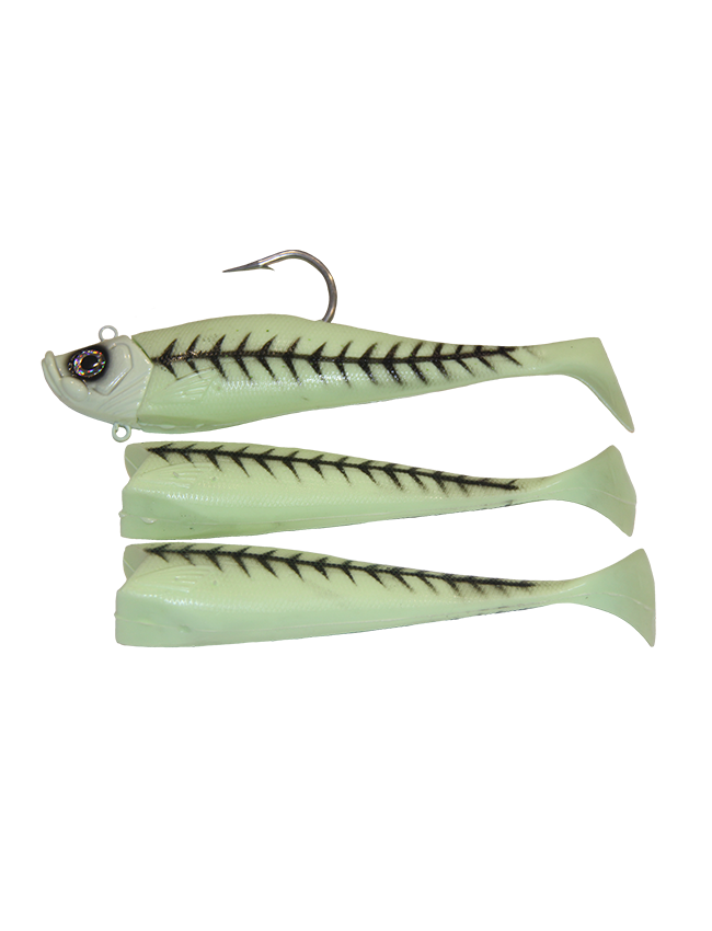 Lighthouse Lures 14oz MegaBite Swimtail Jig - Glow Hurricane