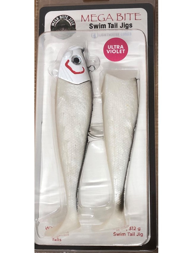 Lighthouse Mega Bite 11oz  Swim Tail - UV White Russian