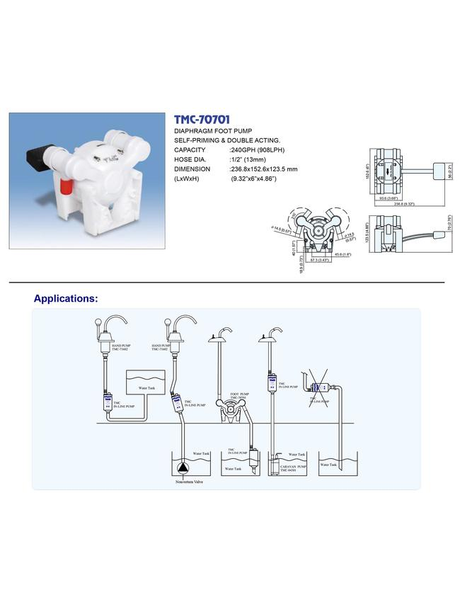 Victory Foot Operated Galley Pump-TMC