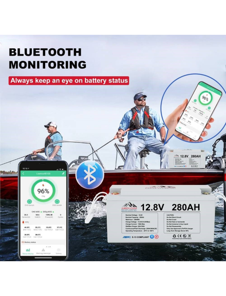 Alberta Lithium 12.8V / 280AH Compliant Deep Cycle  Bluetooth LiFePO4 IP67 ABYC