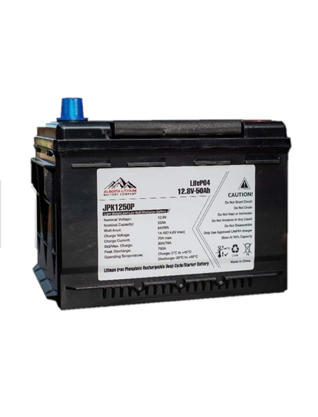 Alberta Lithium 13.2V 50Ah 800CCA LiFePO4 Starter/Deep Cycle Heated Battery