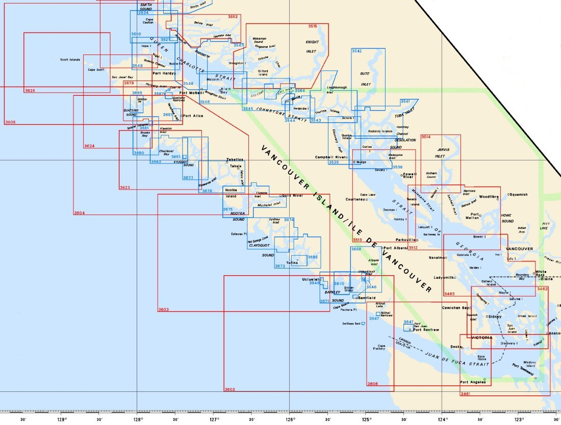 Canadian Hydrographic Marine Charts - Pacific Coast