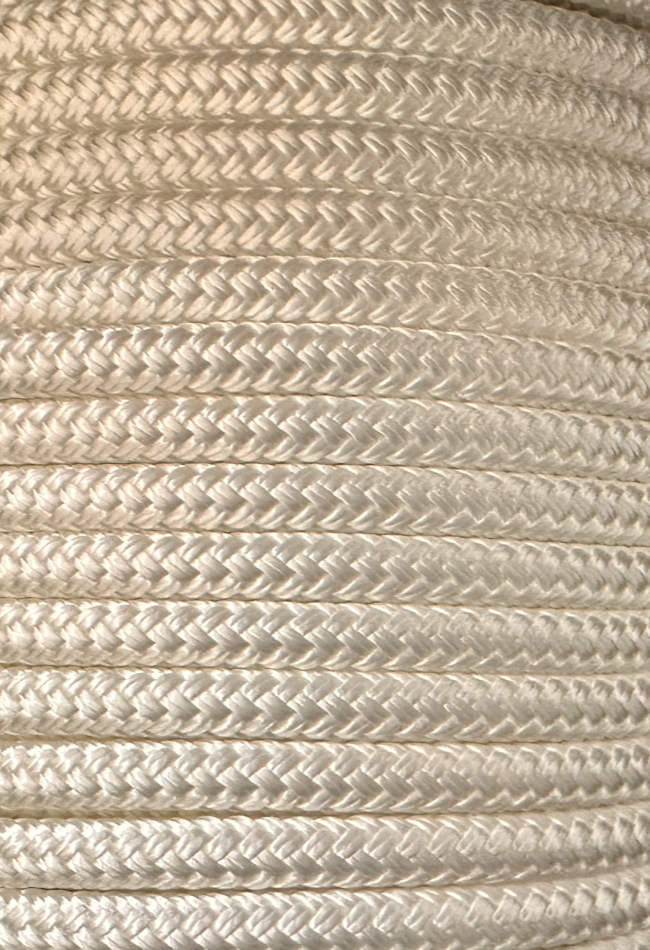 Double Braid Nylon Rope (per foot) - White